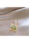 Bamboo Leaf and Flower Pattern Rectangular Earrings - 3