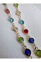 Multi Colored Stone Adjustable Y Necklace 80 cm - 4