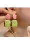 Oil Green Pink Enamel Earrings