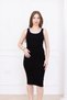 Women's Black Embroidery Bias Crop Dress