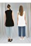 Women's Ecru and Black 2 Piece Set Sleeveless Front Chiffon Detailed Tunic Underwear - 4