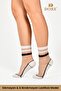 Original Women's Premium Quality Transparent Patterned Tulle Striped Transparent 4 Season Thin Socks 1 Pair - 3
