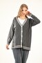 50619 - Comfortable and Stylish Knitwear Jacket with Denim Garnish