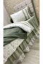 Single Person Elasticated Ruffled Skirt with Sheet Quilt Cover and Pique Set - 3