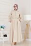 Pocket Detailed Zippered Dress Set-Beige - 3