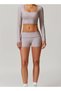 Womens Mid Waist Contour Workout Sport Yoga Shorts - 3