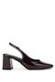 Women's Vegan Brown Patent Leather Heeled Shoes