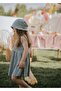 Collar Detailed Towel Fabric Tulip Patterned Blue Color Dress - 3