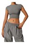 Womens Crop Top Short Sleeves