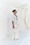 Trieste Lace Detail Ecru Long Dress - 4