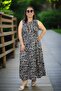 Japanese Sleeveless Robes with Fluffy Intermediate Length Plus Size Cotton Viscose Dress - 3