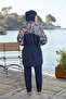 Cropped Zippered Full Covered Hijab Swimsuit - 2