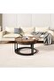 طقم طاولات قهوة دائرية متداخلة بتصميم عصري من First Modern Design، مقاس 80*60 سم - 2