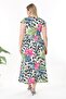 Women's Pink Blue Tropical Leopard Print Ruffle Sleeve Double Breasted Collar Plus Size Maxi Dress - 5