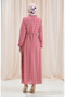 Aerobin Fabric Half Button Dress 0064-03 Dusty Rose - 6