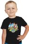 Paw Oil Pattern Printed Children's Black Tshirt