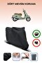 Black Vespa Gts 300 Super Sport S Motorcycle Tarpaulin Rear Bag Compatible