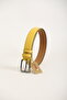 3.5 cm Yellow Genuine Leather Belt - 2