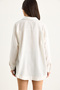 Women's Ecru Double Pocket Self-Gilding Long Sleeve Shirt 8434 60283367 - 8