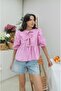 Pink Torres Tie-Up Blouse - 3