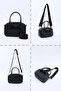 Black Shk217 Bow Faux Leather, Single Compartment, Zipper, Column Strap, Hand, Arm and Shoulder Bag - 8