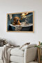 One Piece Wooden Frame Look Dog Printed Mdf 48X33 cm Painting - Model 36