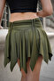 Women's Cross Cut Skirt with Internal Tights Front Back Waist with Drawstring - 7