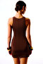 Luca Halter Neck Mini Dress (Brown) - 2