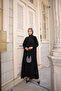 Pleated Medina Silk Black Ferace with Robe - 7