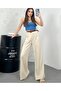 Beige Linen Palazzo Pants - 2