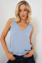 V-Neck Zero Sleeve Blouse 950 - Blue - 4