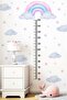 Rainbow Sun Cloud and Stars Themed Height Meter Height Chart Sticker Set in Soft Colors Children - 2