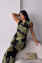 Digital Print Tulle Dress - Green/Black - 3