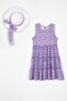Crew Neck Zero Sleeve Hat Accessory Lilac Color Girl's Dress