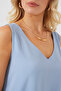 V-Neck Zero Sleeve Blouse 950 - Blue - 5