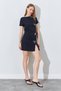Biscuit Collar Ribbon Bow Buckle Dress - Black |   28-4904 - 6