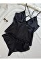 Satin Backless Strappy Hipster Shorts Nightgown Pajama Set (Dowry Custom) - 5