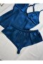 Satin Backless Strappy Hipster Shorts Nightgown Pajama Set (Dowry Custom) - 3