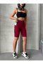 Women's High Waist Gathering Pocket Shorts Sports Leggings - 6