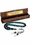 Men's Letter Tassel Sphere Cut Water Green Vernier Powder Amber Prayer Beads - 3