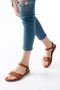 205-037 Tan Genuine Leather Orthopedic Sole Women's Sandals - 4