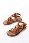 205-05 Tan Orthopedic Genuine Leather Women's Sandals - 5