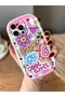 iPhone 14 Promax Colorful Patterned Ecru Color Medium Thick Soft Silicone Case