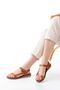 205-090 Tan Genuine Leather Buckle Women's Sandals - 2