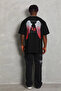 Men's Oversize Printed Crew Neck T-Shirt - Black - 2