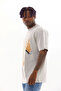 Men's Printed Oversize T-Shirt - Gray - 7
