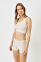 Women's suspender crop ribbed stretchy knitted tank top 926 beige - 2