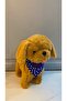 Brown Plush Dog Walking with Music, Barking, Licking Tail and Wagging Head, Recording Sound