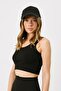 Women's strap crop ribbed stretchy knitted tank top 926 black - 3