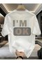 Unisex I'M Ok Printed Oversize 100% Cotton T-Shirt - 2